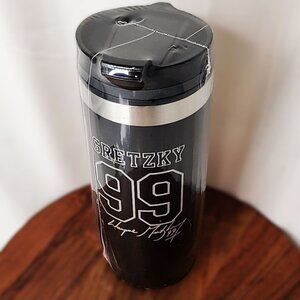 New, Wayne Gretzky, 99 Tim Hortons Metal Travel Mug Black Limited Edition Coffee